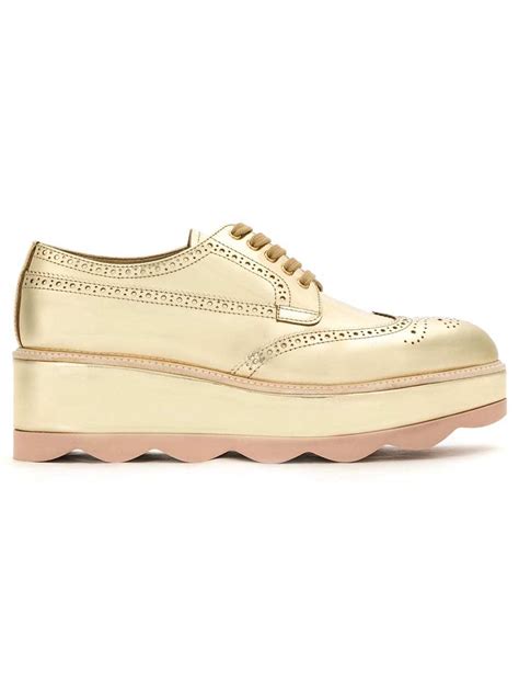 prada brogues gold|Prada brogues.